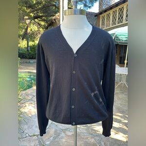 Prada Black Cardigan Size 48 (Large) Minimalist Luxury Knit